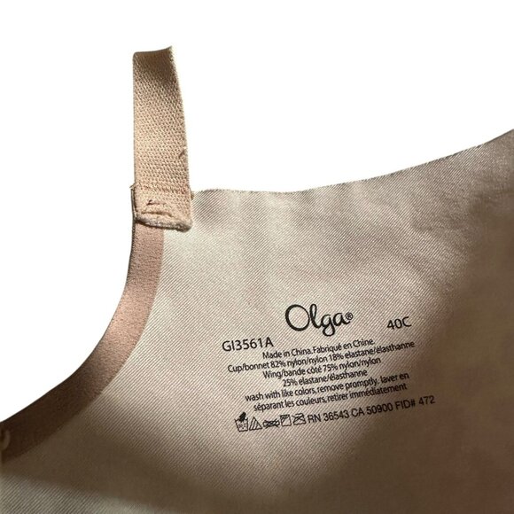 Olga No Side Effects Bra Style-GI3561A Size 40C Nude Animal Print Underwire - Picture 5 of 7